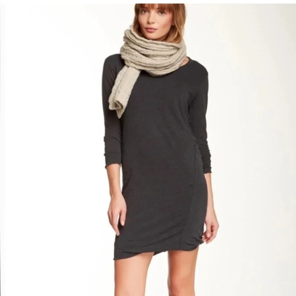 James Perse Black Long Sleeve Dress